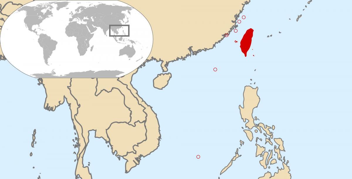 világtérképen mutatja, Tajvan