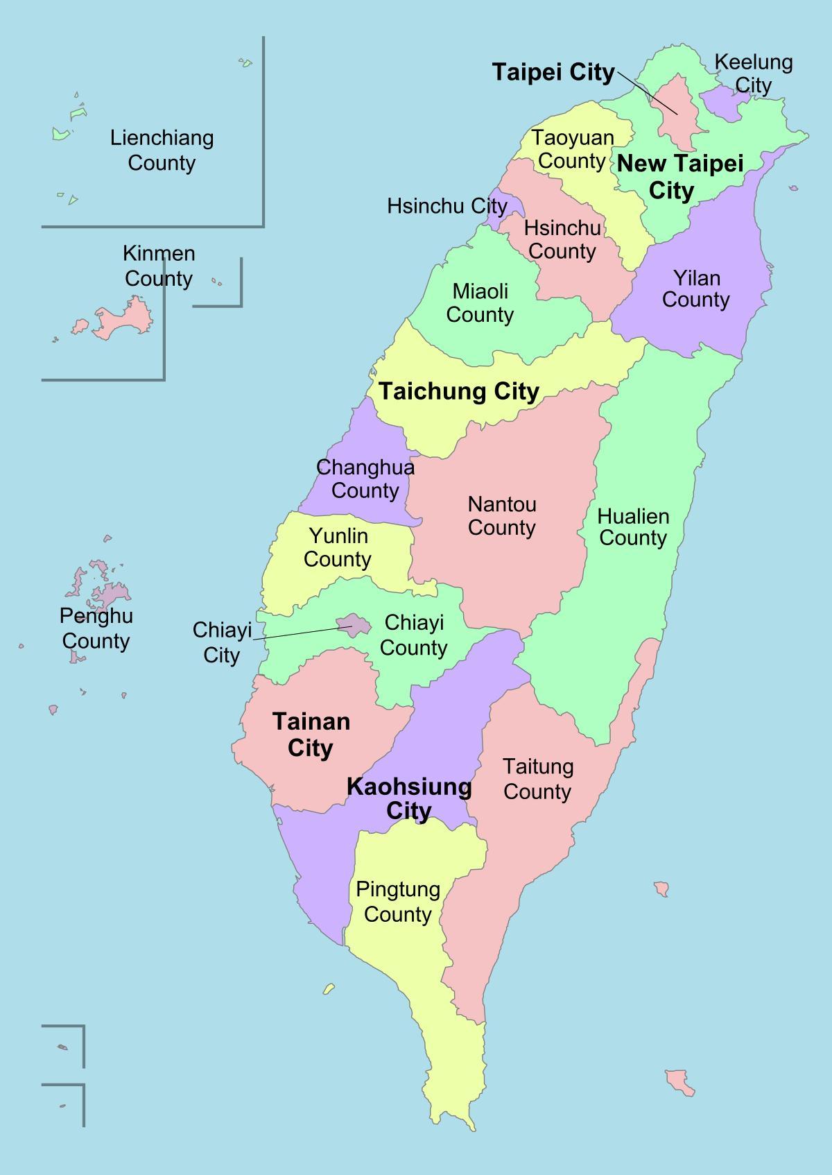 Térkép Tajvan kerület 