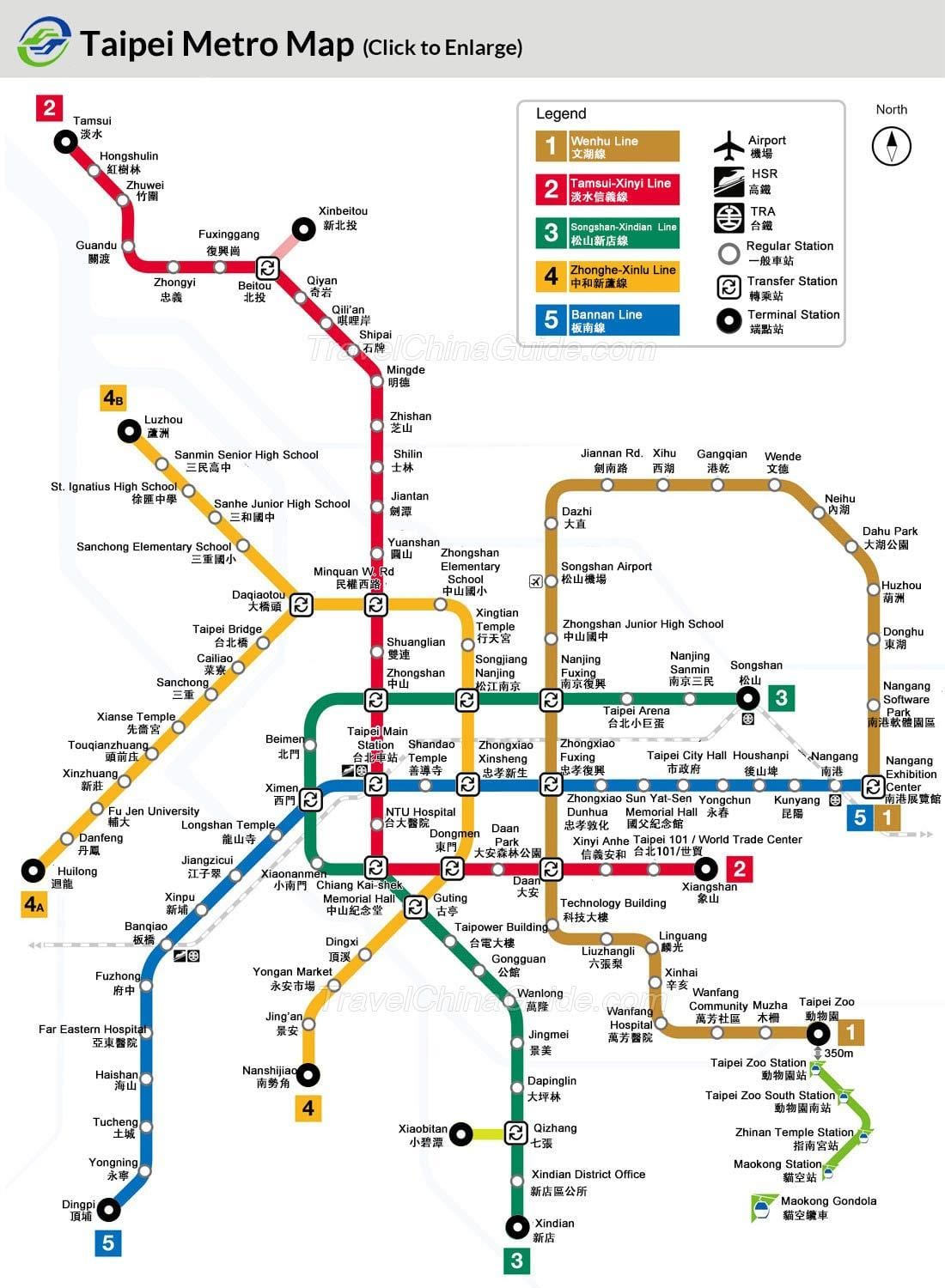 Térkép Tajvan metró
