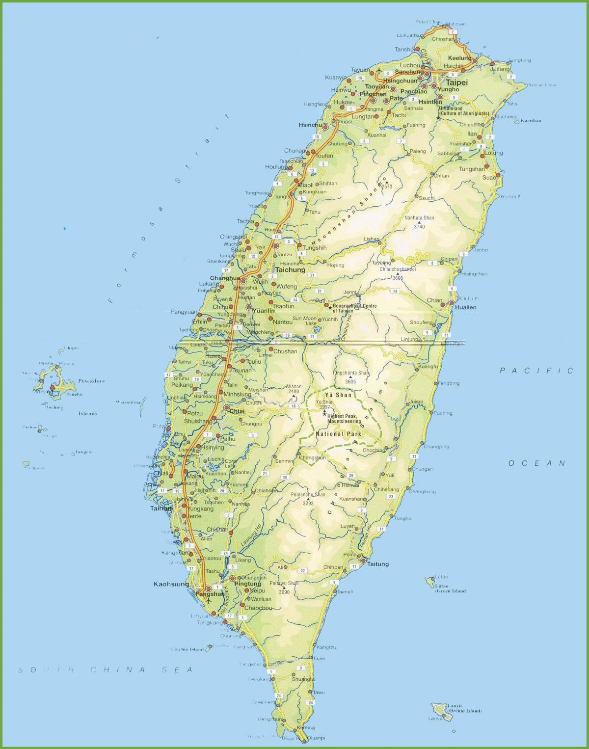 térkép Tajvan