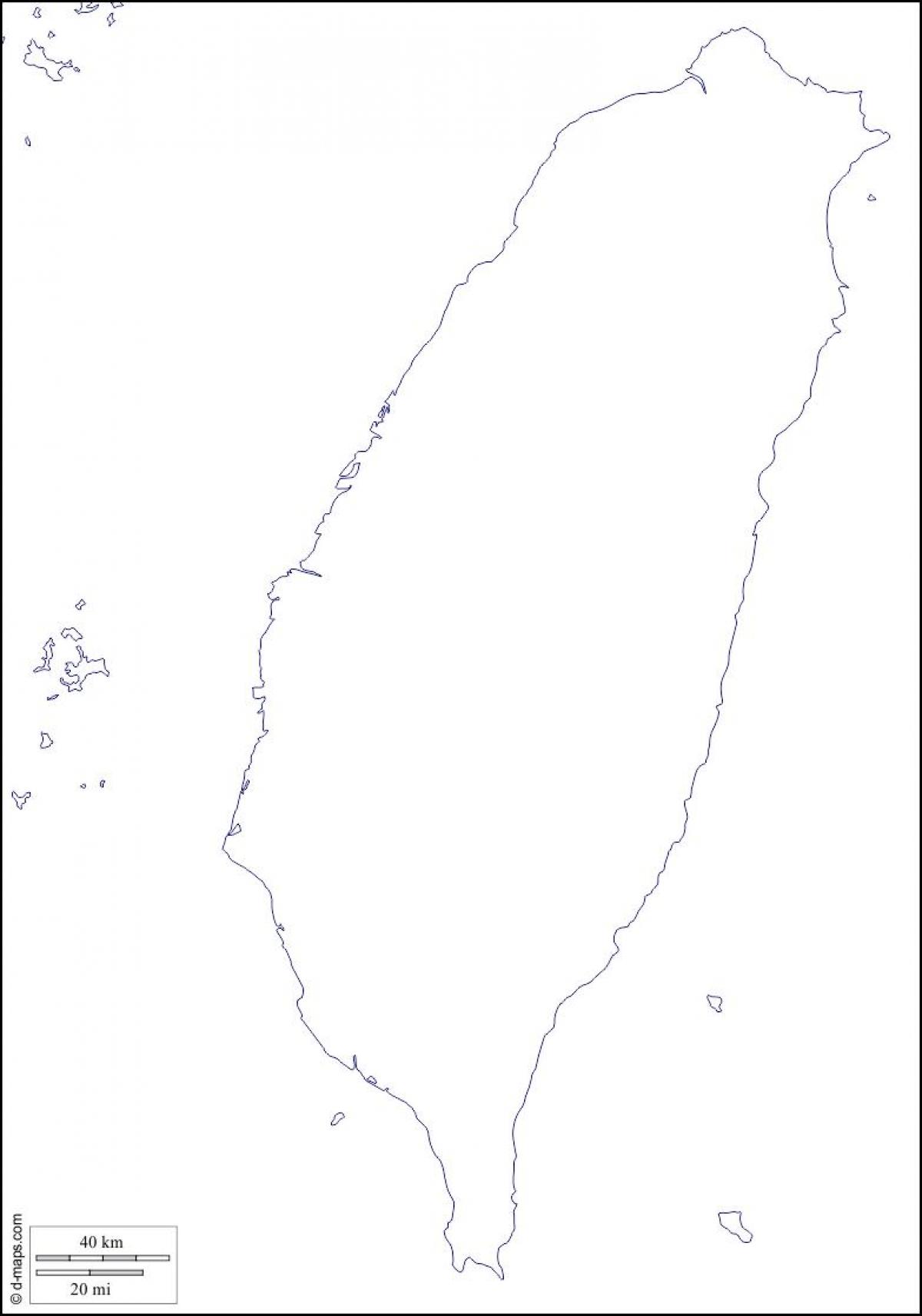 Térkép Tajvan üres