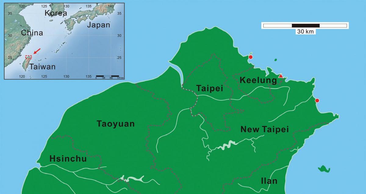 észak-Tajvan térkép