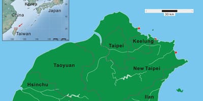Észak-Tajvan térkép