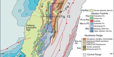 Térkép Tajvan geológiai
