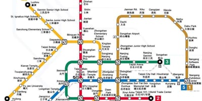 Térkép Tajvan metró